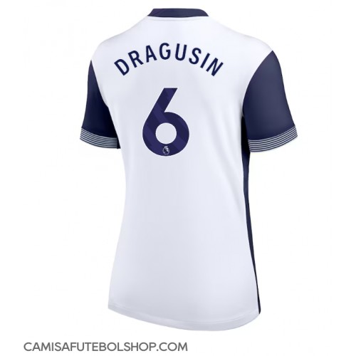 Camisa de time de futebol Tottenham Hotspur Radu Dragusin #6 Replicas 1º Equipamento Feminina 2024-25 Manga Curta